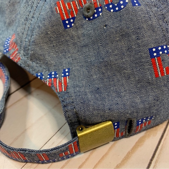 NEW Huf 1984 6-Panel Red White Blue Chambray Baseball Cap Hat Adjustable NWT - Picture 5 of 8